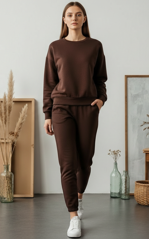 Chocolate Brown Sweatshirt Tracksuit Chocolate Brown