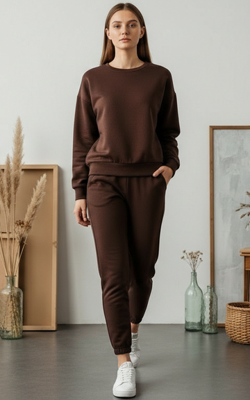 Chocolate Brown Sweatshirt Tracksuit Chocolate Brown