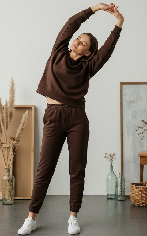 Chocolate Brown Sweatshirt Tracksuit