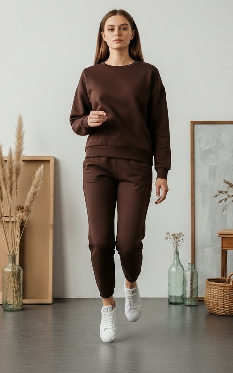 Chocolate Brown Sweatshirt Tracksuit