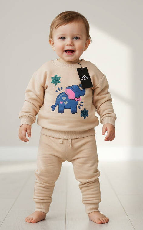 Elephant Sweat Shirt With Jogger For Kid's Careem