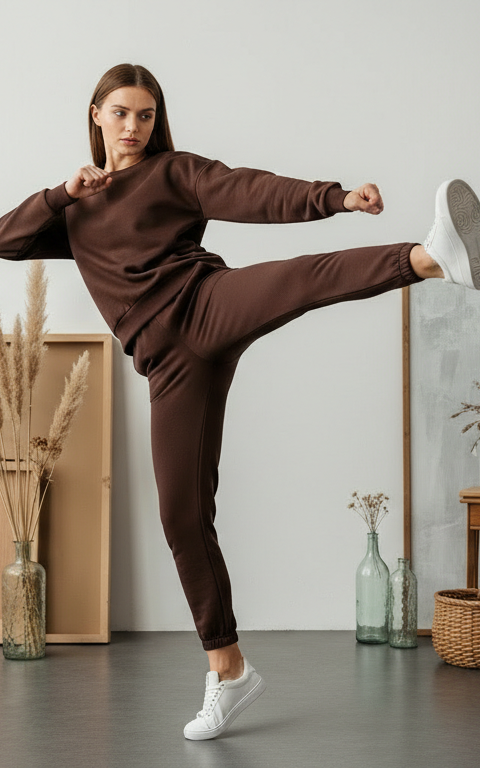 Chocolate Brown Sweatshirt Tracksuit