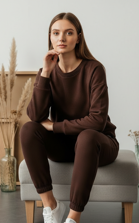 Chocolate Brown Sweatshirt Tracksuit