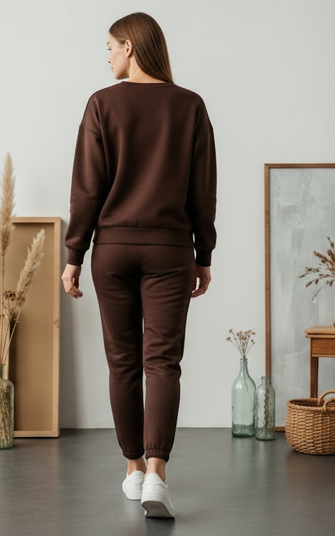 Chocolate Brown Sweatshirt Tracksuit