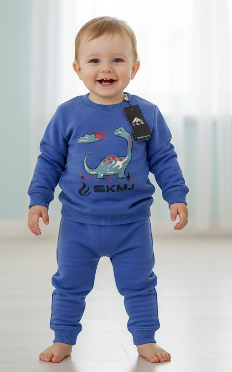 Dragon Sweat Shirt With Jogger For Kid's Purple