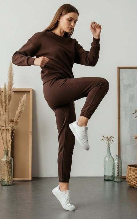 Chocolate Brown Sweatshirt Tracksuit