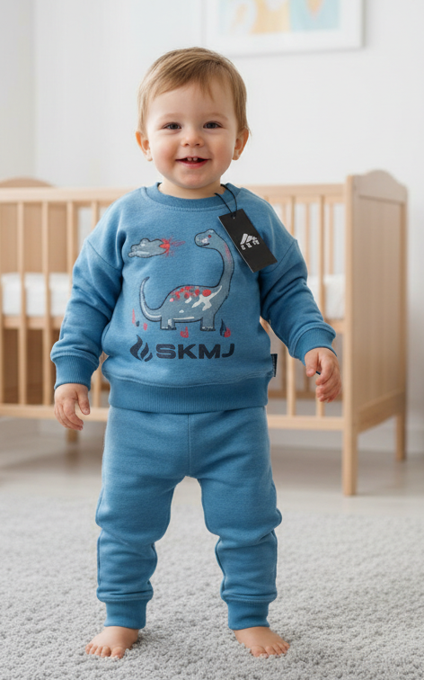 Dragon Sweat Shirt With Jogger For Kid's Purple