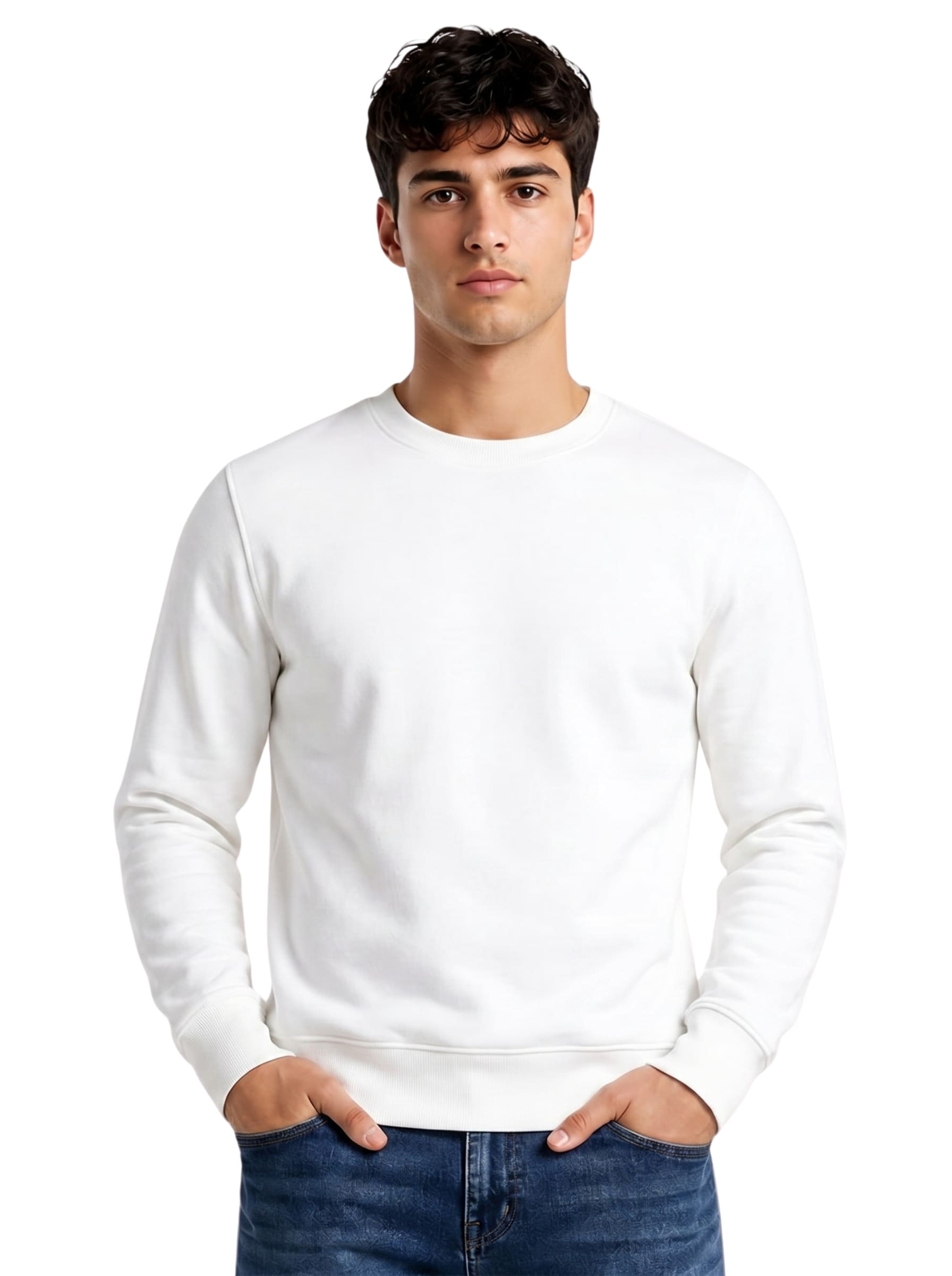 Cozy Men's Sweatshirts | SKM White