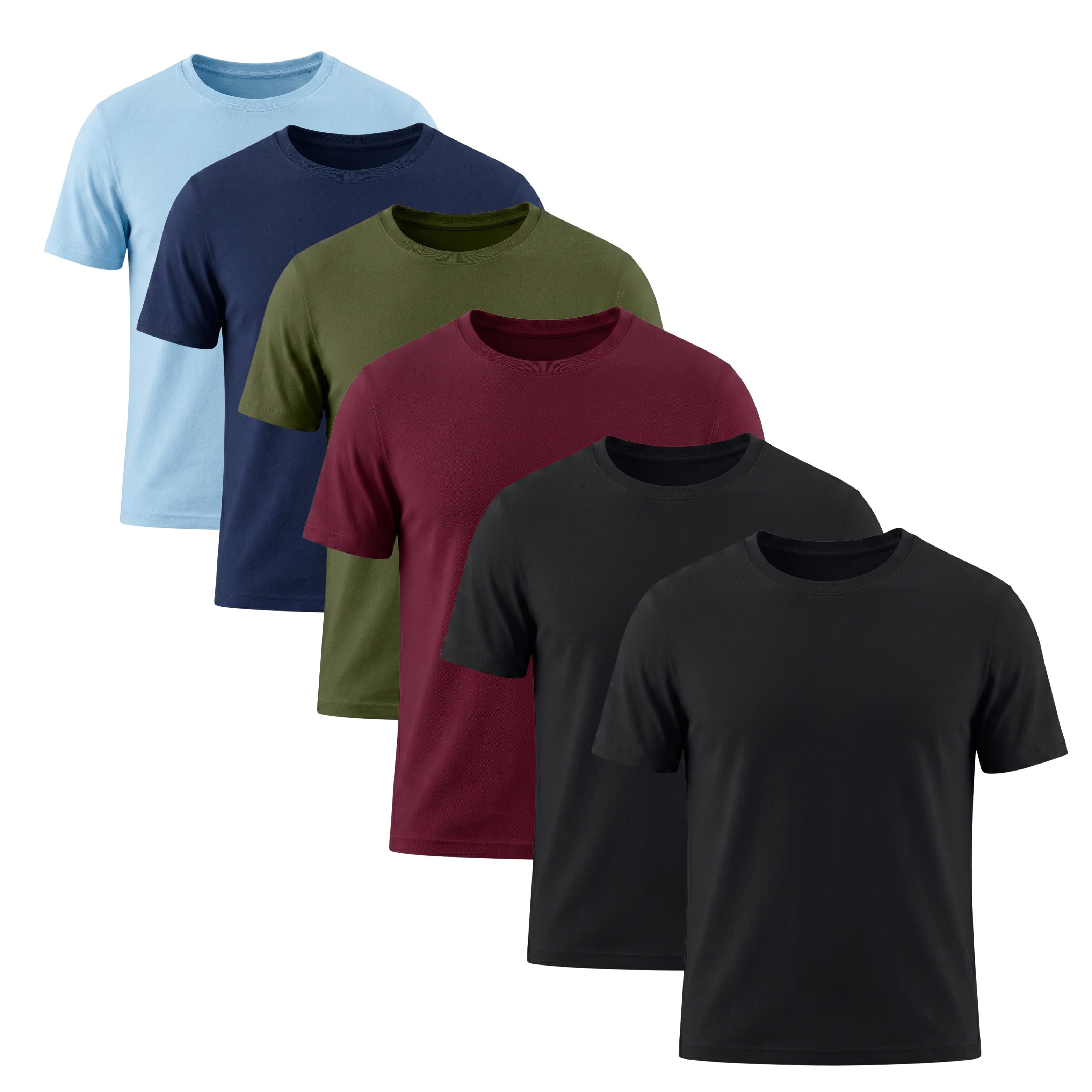 3 Pack Men's 100% Cotton T-Shirts | Soft Breathable Crew Neck Everyday Essential Tees Black