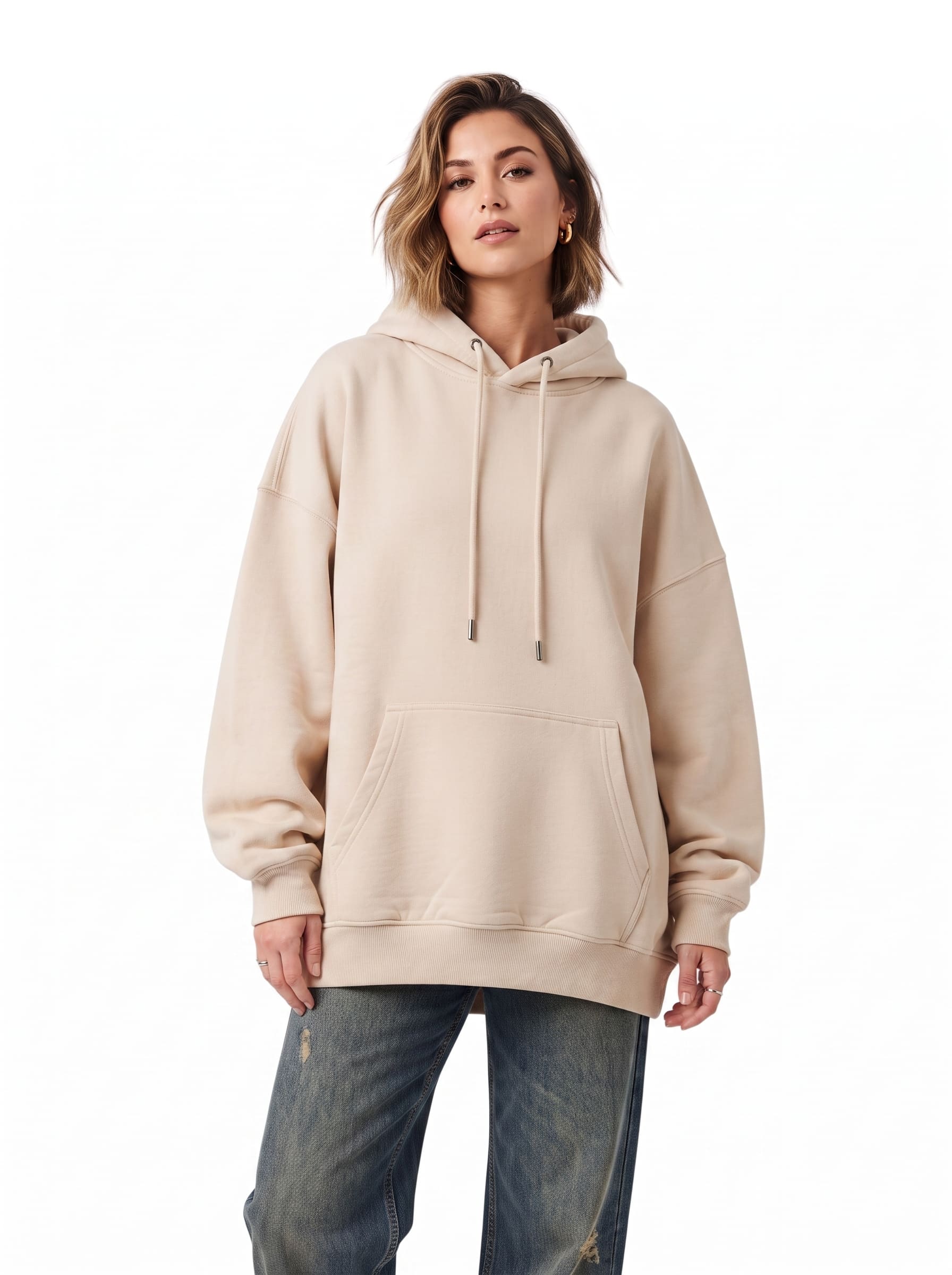 Oversized Women's Hoodie Pack of 3 | SKM Beige