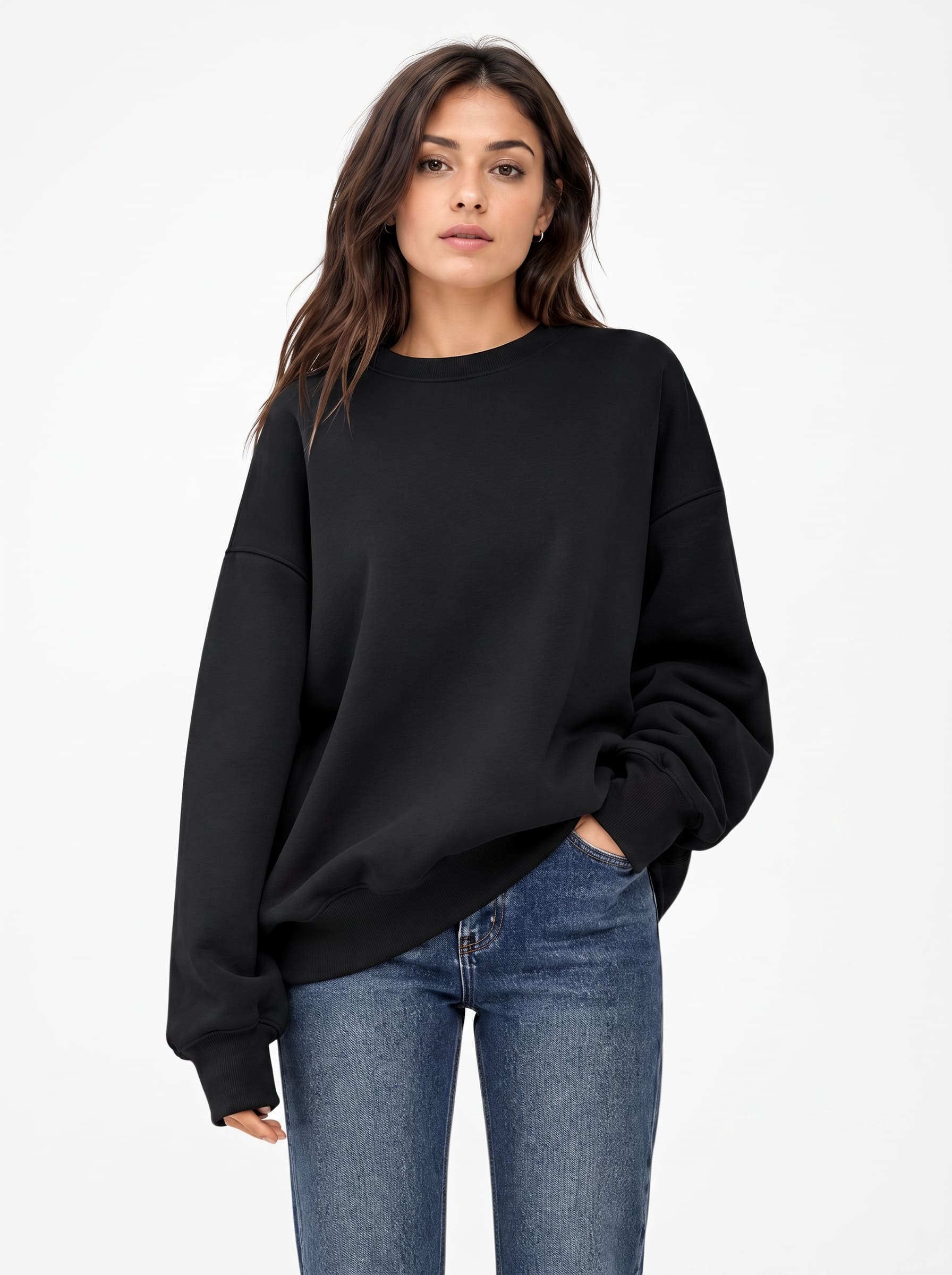 Oversized Women's Sweatshirts | SKM Black