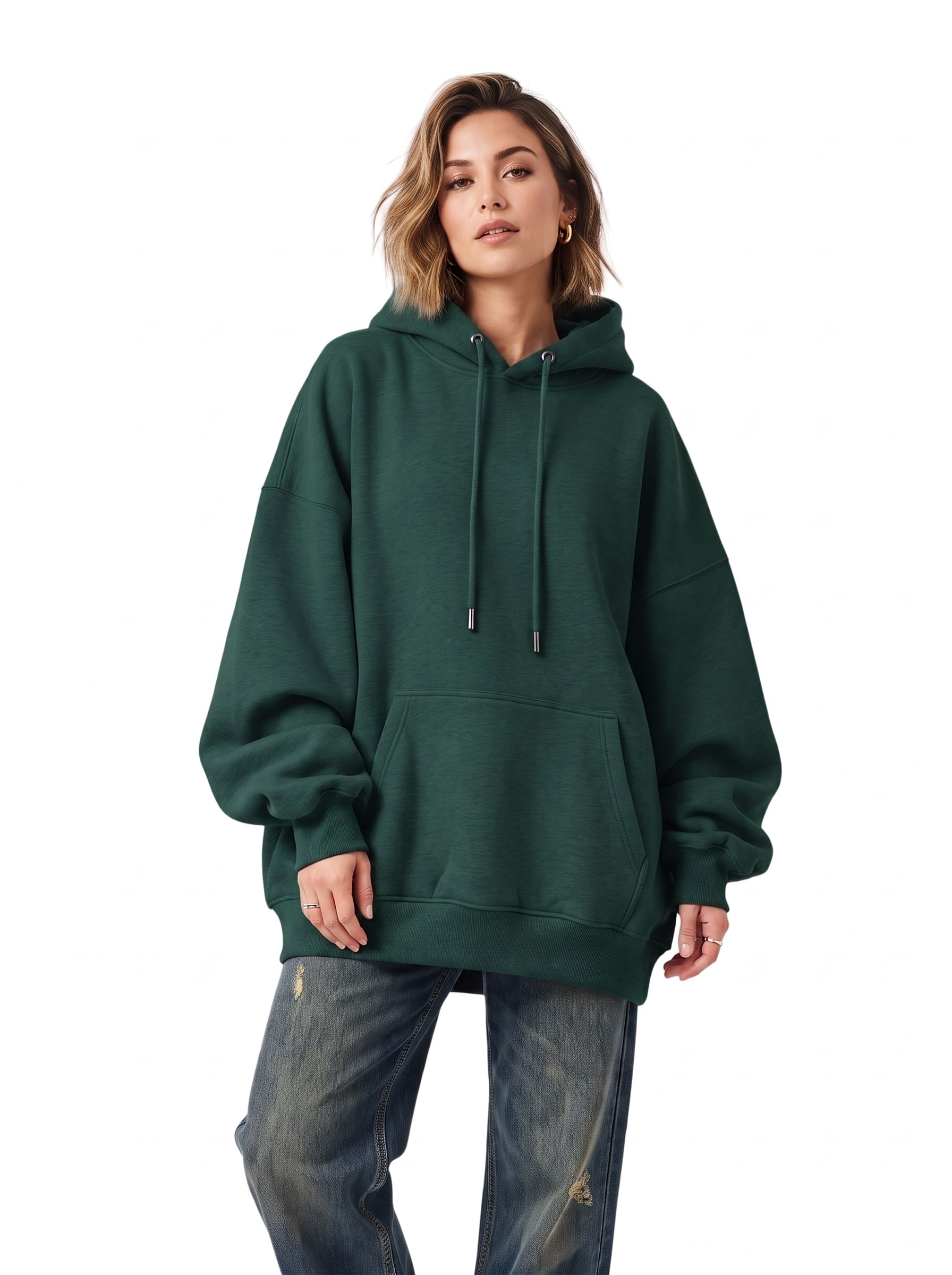 Oversized Women's Hoodie Pack of 3 | SKM Bottle Green