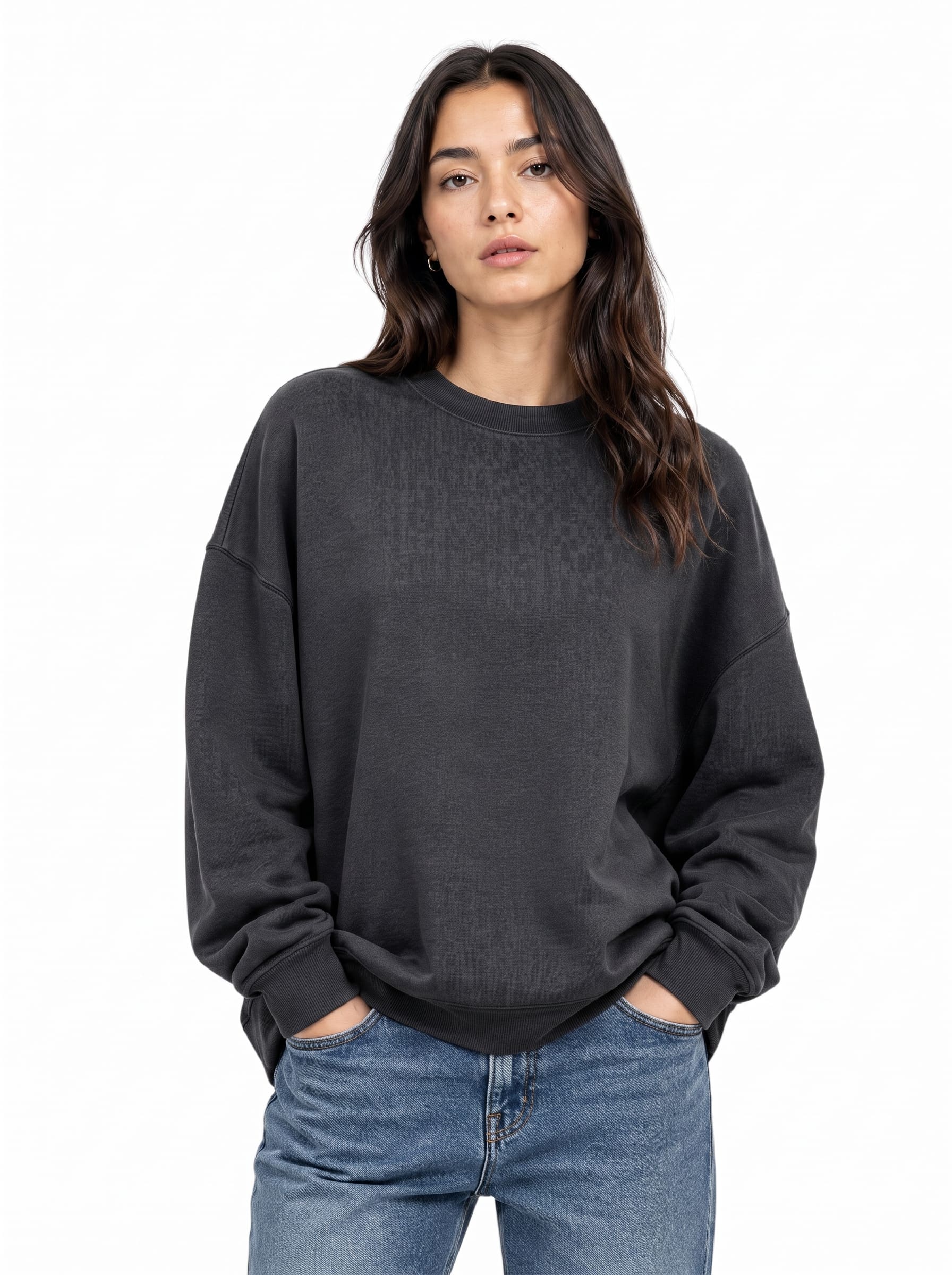 Oversized Women's Sweatshirts | SKM Charcoal