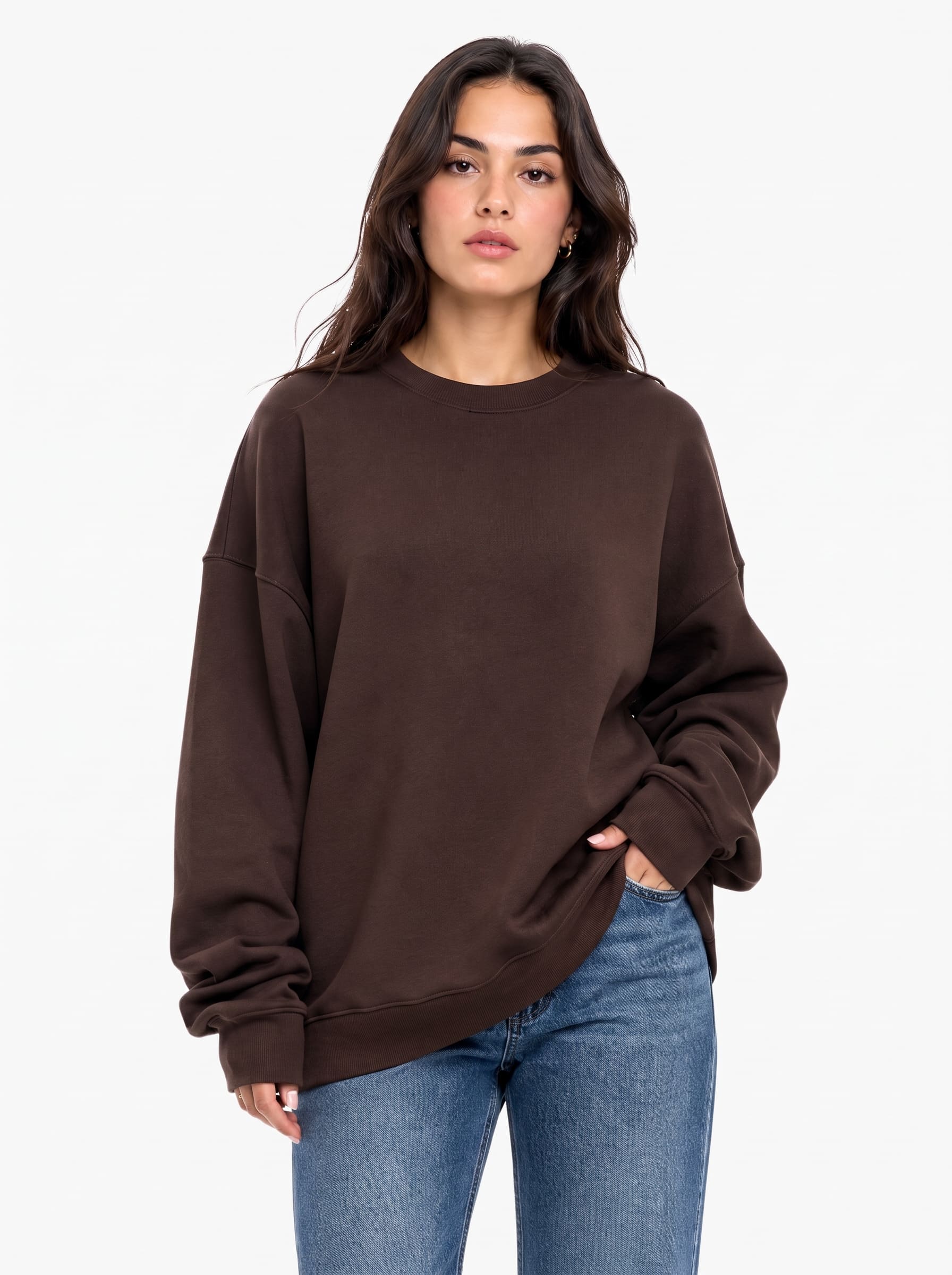 Oversized Women's Sweatshirts Pack of 2 | SKM Khaki