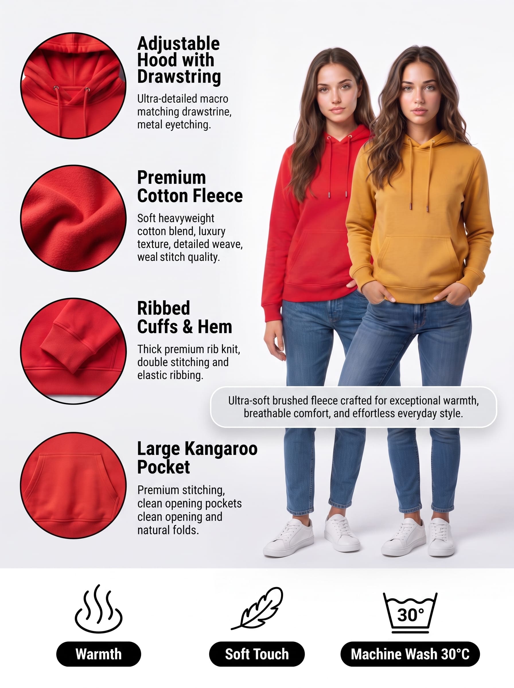 Women's Pullover Hoodies Pack of 2 | SKM