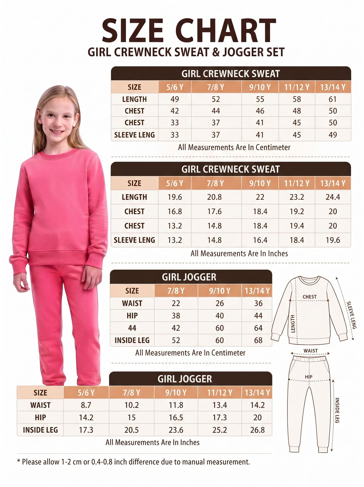 Girls Sweatshirt Tracksuit | SKM