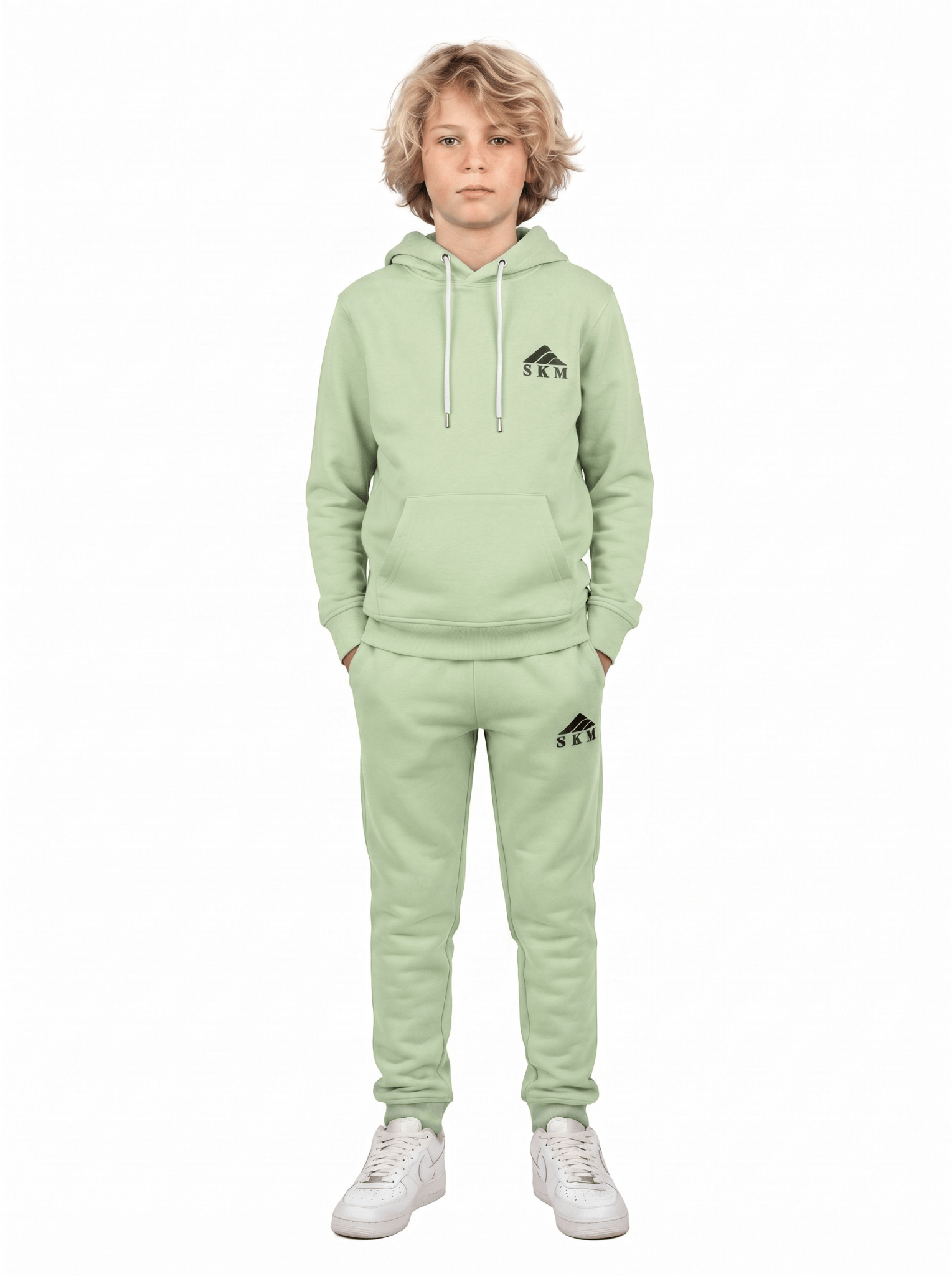 Premium Boys' Sweatshirt Tracksuit | SKM Outlet Light Green