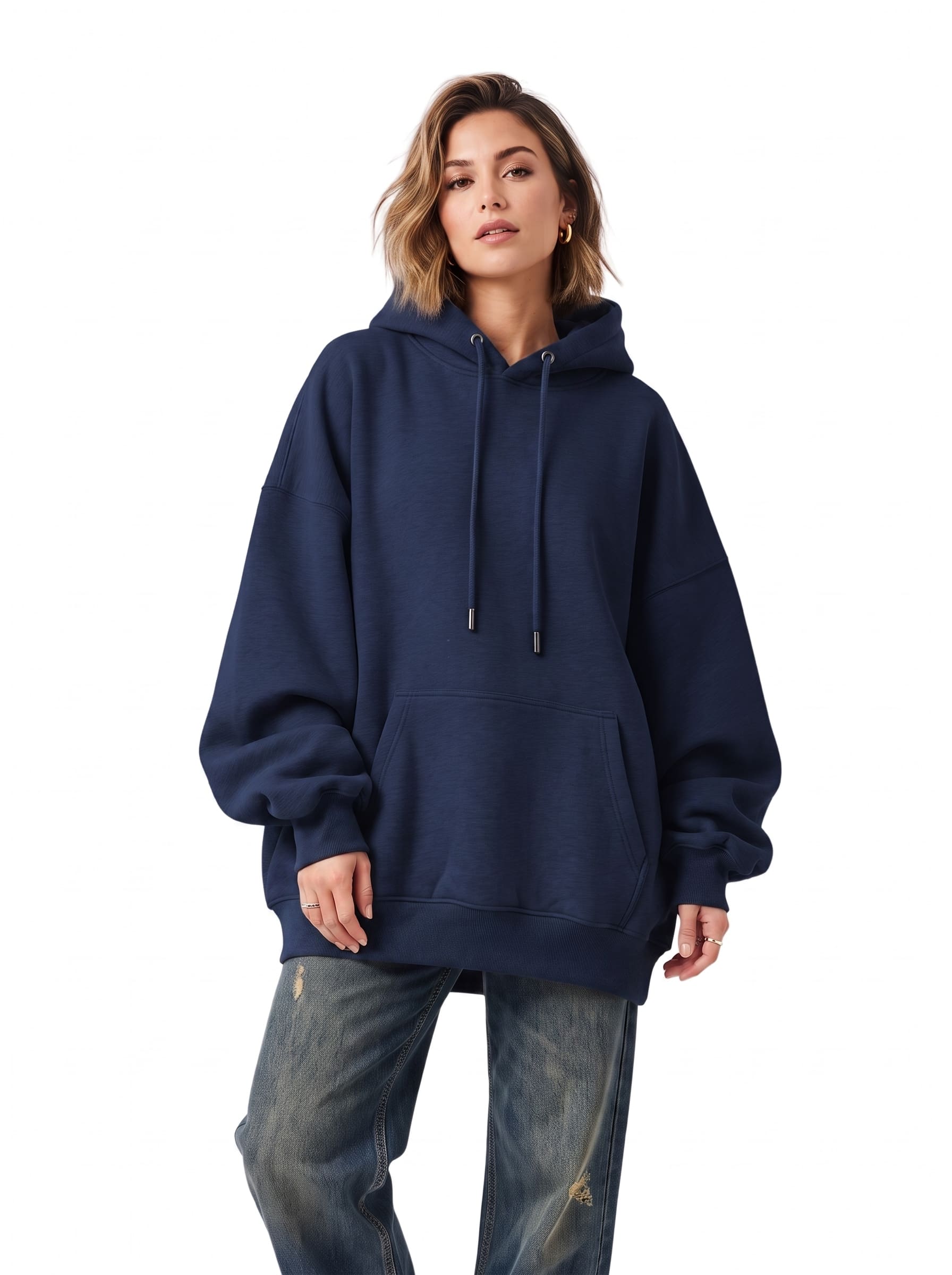 Oversized Women's Hoodie Pack of 3 | SKM Navy Blue