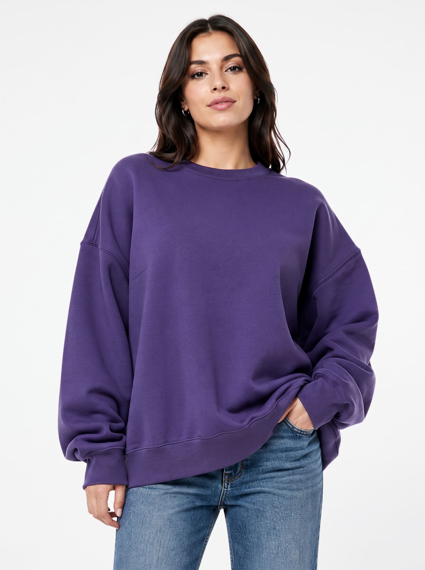 Oversized Women's Sweatshirts | SKM Purple