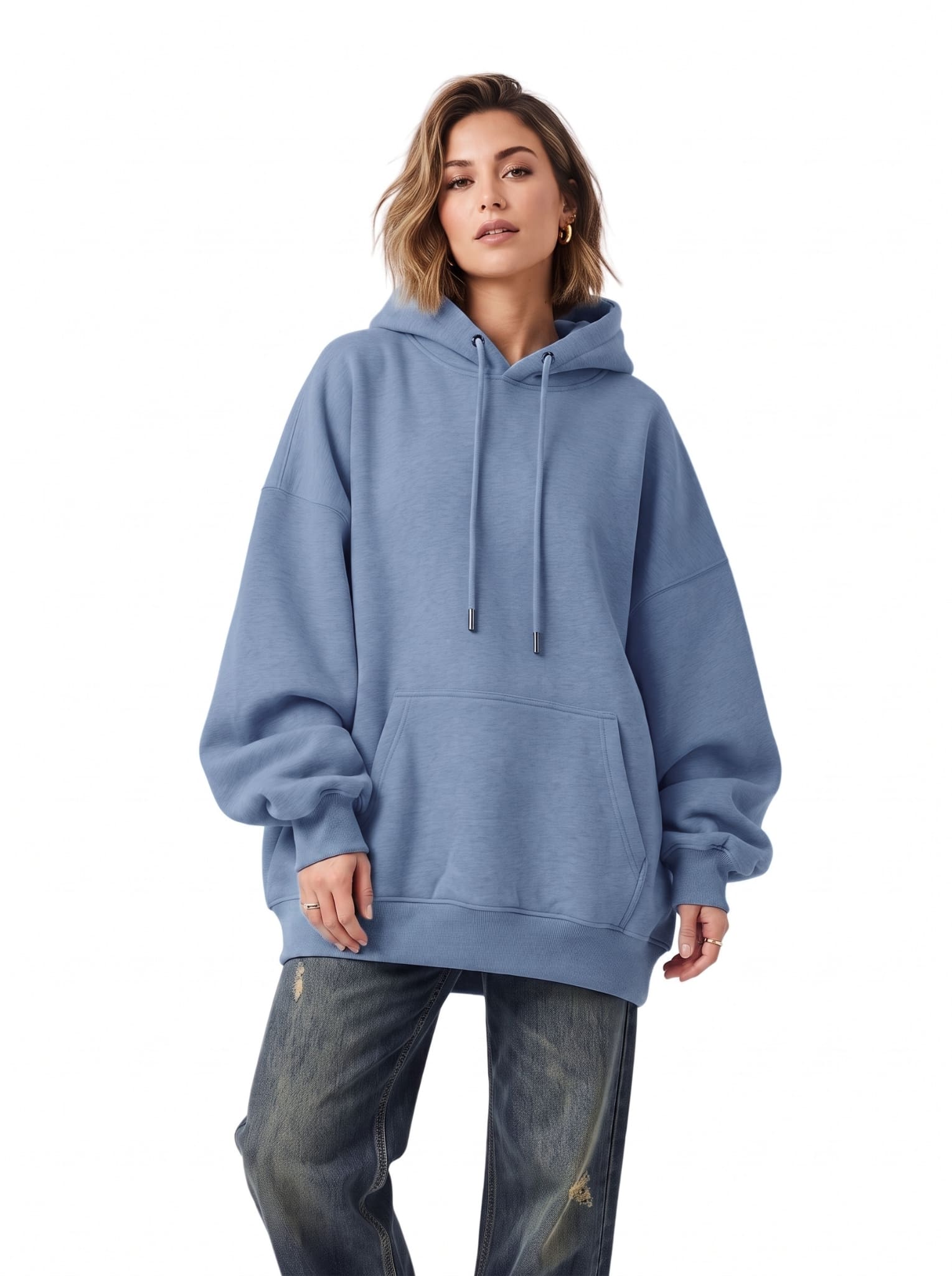 Oversized Women's Hoodie Pack of 3 | SKM sky blue