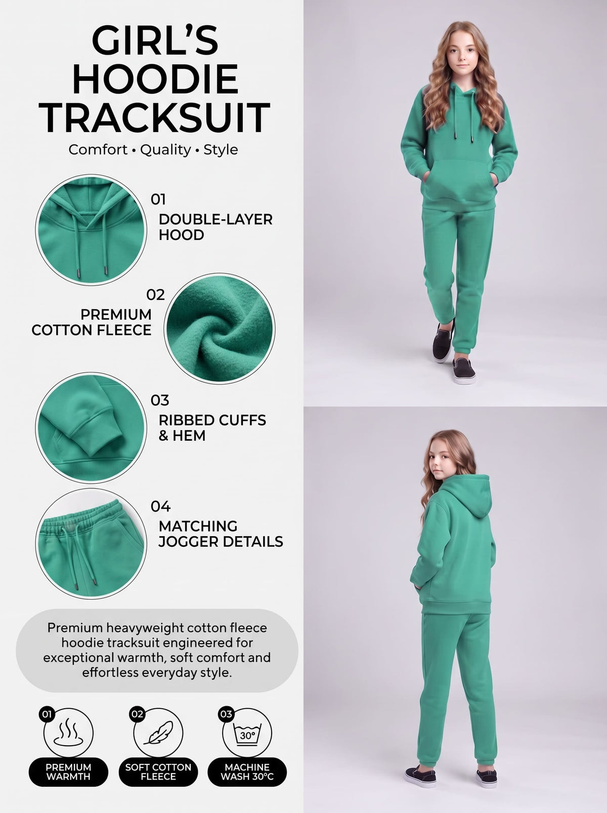 Girls Hoodie & Jogger Tracksuit | SKM