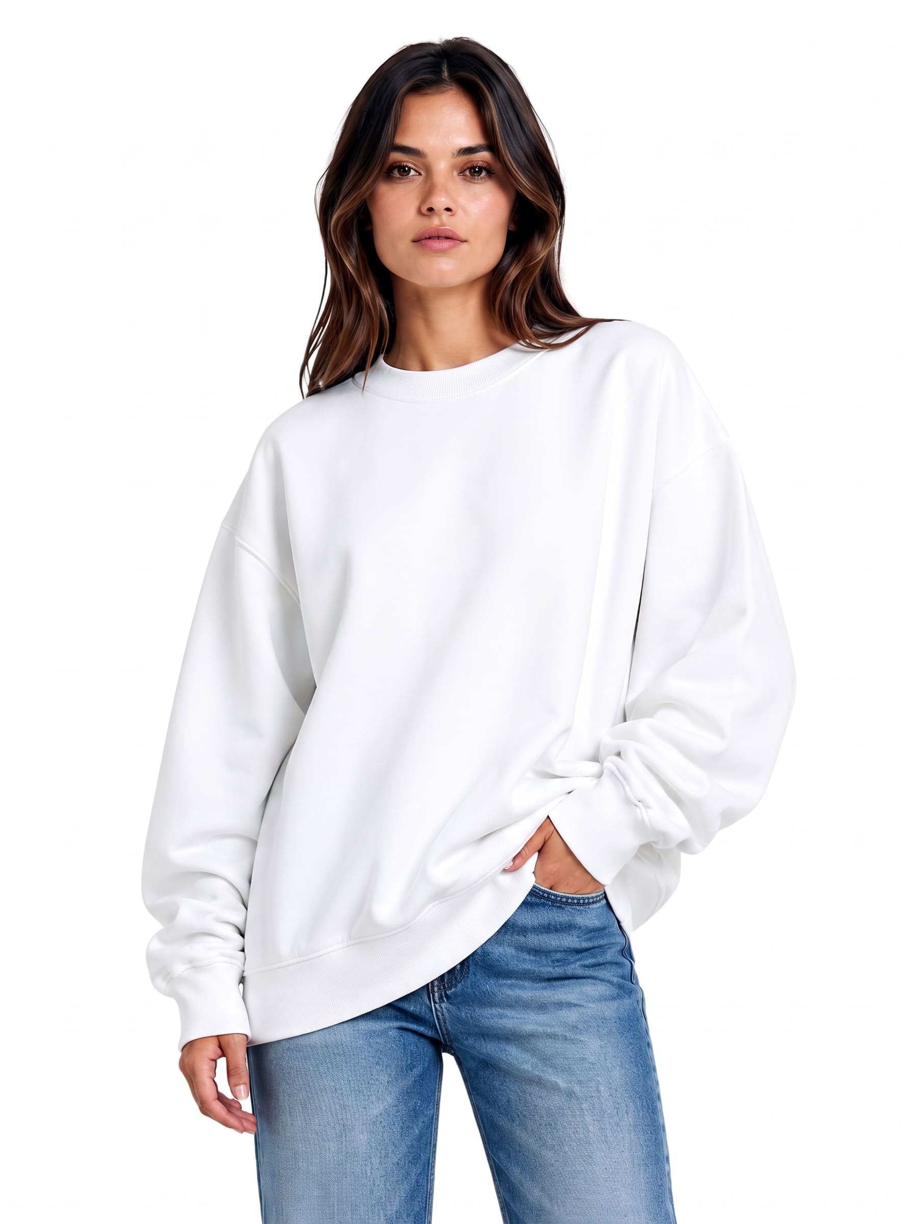 Oversized Women's Sweatshirts | SKM White