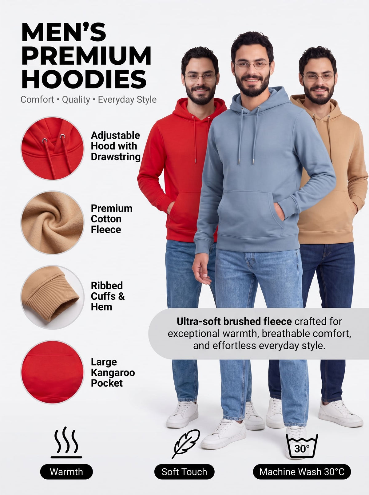 Men's Hoodies Set – Pack of 3 | SKM