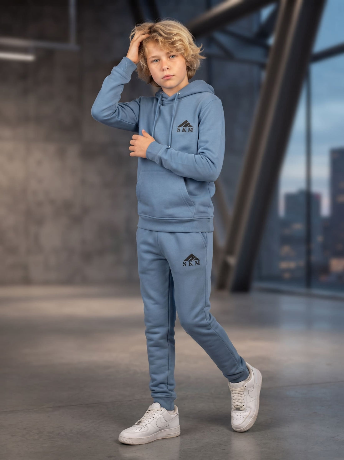 Premium Boys' Sweatshirt Tracksuit | SKM Outlet sky blue